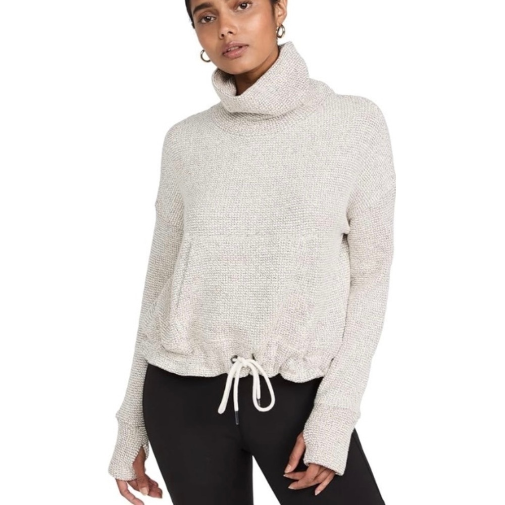 Sweaty Betty White/Grey Knit Restful Boucle Sweatshirt Size Medium
